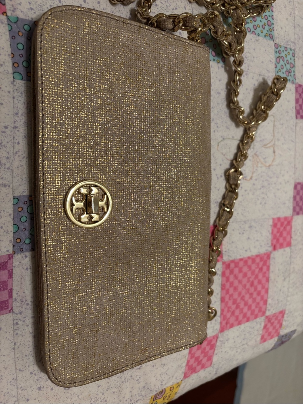Tory Burch Metallic Gold Chain Crossbody Bag - Picture 14 of 14